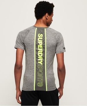 Superdry Sport Athletic Panel Férfi Pólók Szürke | UXRYJ1059